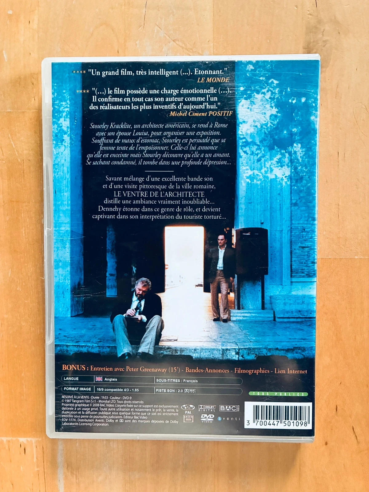 DVD El vientre del arquitecto de Peter Greenaway. – photo 3